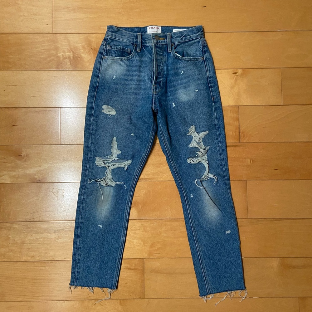 FRAME ripped skinny jeans